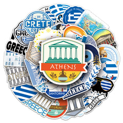 50pcs Greek Sea Boat Graffiti Stickers Waterproof Decoration Stickers DIY