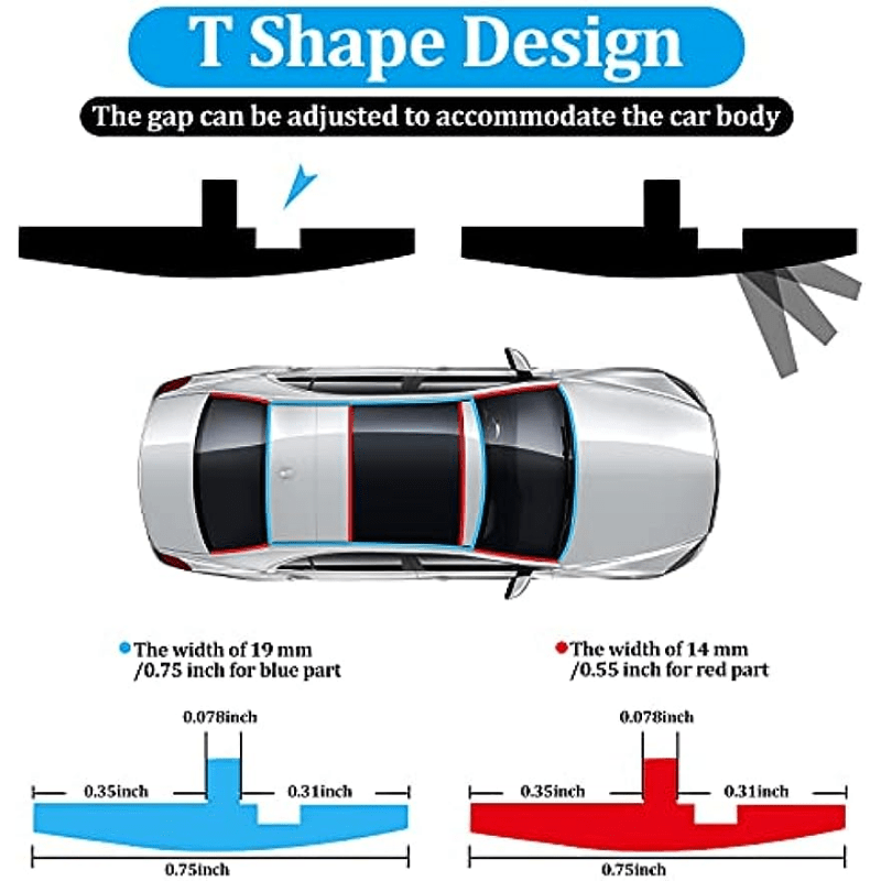 2pcs Car Windshield Rubber Seal T Seal 22ft 6 7m