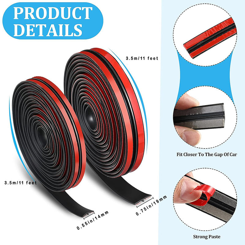 2pcs Car Windshield Rubber Seal T Seal 22ft 6 7m