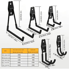12pcs Garage Hooks Steel Tool Storage Hangers Wall Mounting Anti Slip Coating