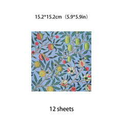 12 Sheets Large Size Retro Journal Paper for DIY Backgrounds