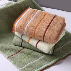 1pc Striped Embroidered Hand Towel Soft Skin-friendly Face Towel