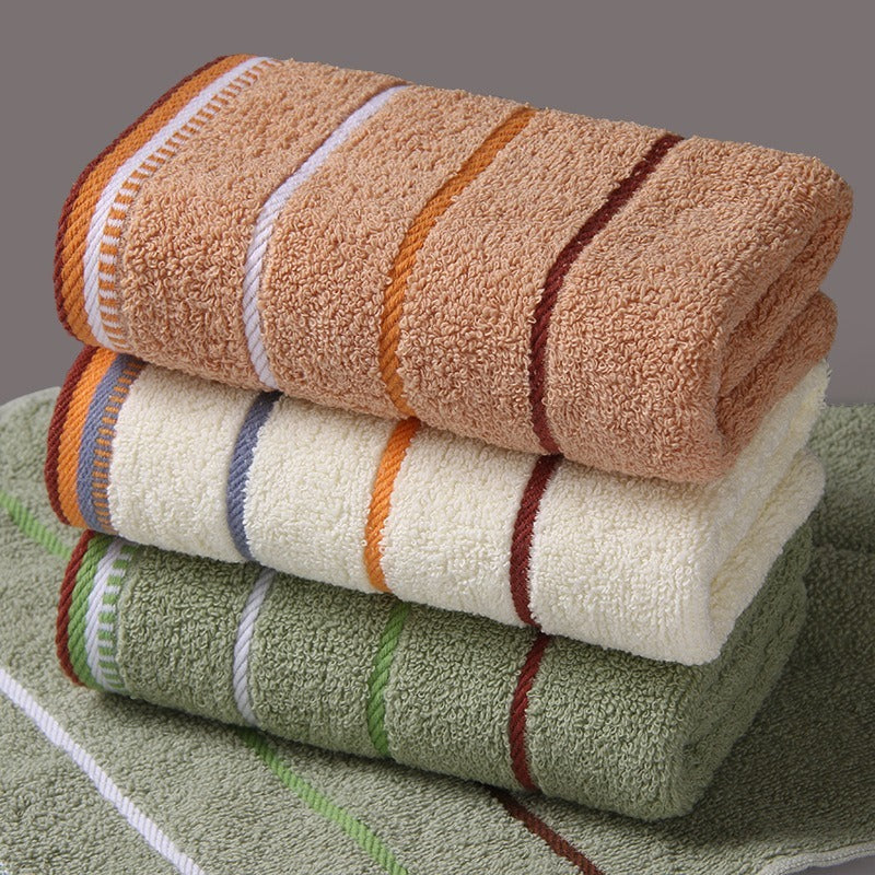 1pc Striped Embroidered Hand Towel Soft Skin-friendly Face Towel