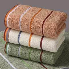 1pc Striped Embroidered Hand Towel Soft Skin-friendly Face Towel
