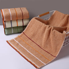 1pc Striped Embroidered Hand Towel Soft Skin-friendly Face Towel