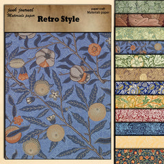 12pcs Large Size Retro Journal Paper for DIY Gift, Arts Crafts