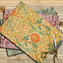 12pcs Large Size Retro Journal Paper for DIY Gift, Arts Crafts