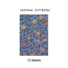 12pcs Large Size Retro Journal Paper for DIY Gift, Arts Crafts