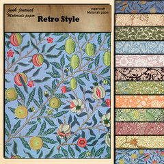 12pcs Large Size Paper Retro Journal Background DIY Gift Women Adults