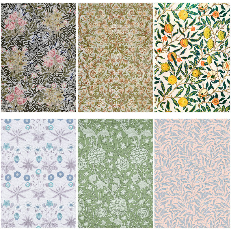 12 Sheets Large Vintage Paper Journal for Background DIY - Gift for Women Adults
