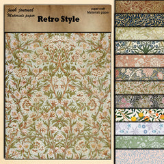 12 Sheets Large Vintage Paper Journal for Background DIY - Gift for Women Adults