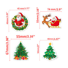 100 Christmas Decor Stickers Holographic Laser Stickers for Gift Bags Waterproof