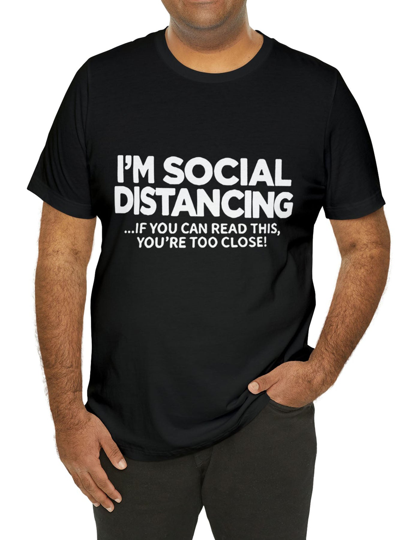 Men's Funny Letter Print T-shirt Casual Comfy Stretch Crew Neck Tee