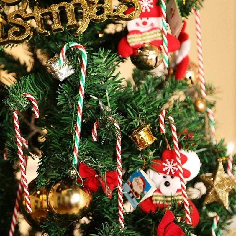 10pcs Christmas Acrylic Candy Canes Xmas Tree Hanging Ornaments