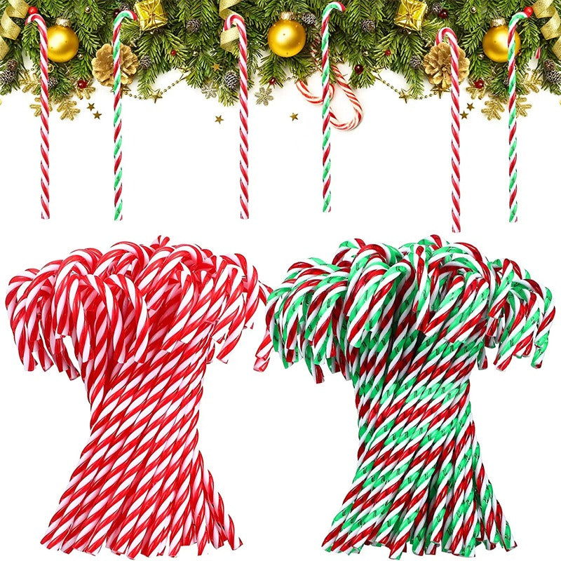 10pcs Christmas Acrylic Candy Canes Xmas Tree Hanging Ornaments