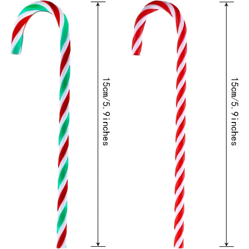 10pcs Christmas Acrylic Candy Canes Xmas Tree Hanging Ornaments