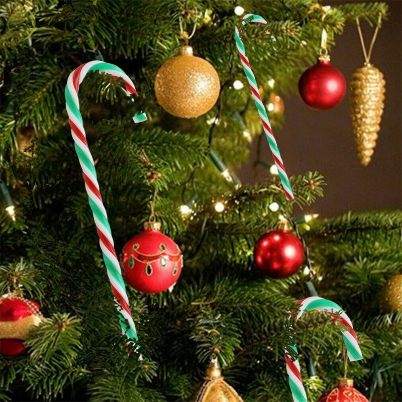 10pcs Christmas Acrylic Candy Canes Xmas Tree Hanging Ornaments