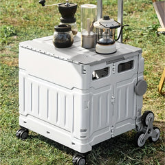 50L Folding Shopping Cart for Picnic Camping, Portable Small Cart with Wheels