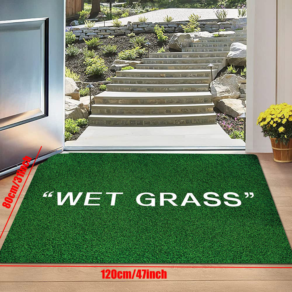 Green Grass Printed Rug Doorway Decorative Rug Living Room Floor Mat