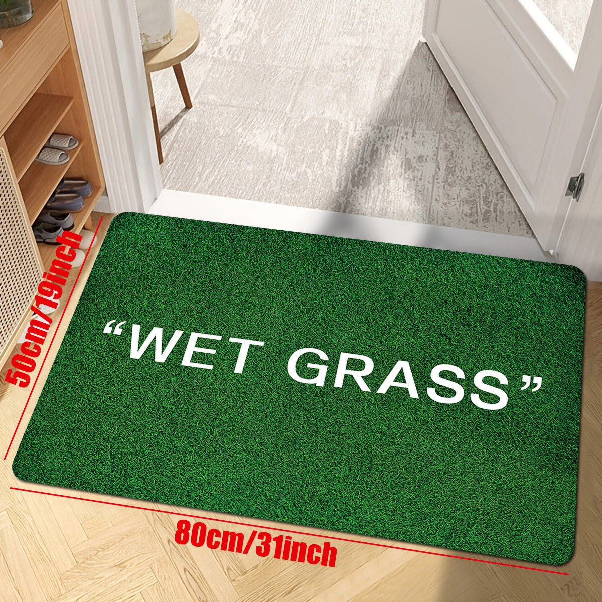 Green Grass Printed Rug Doorway Decorative Rug Living Room Floor Mat