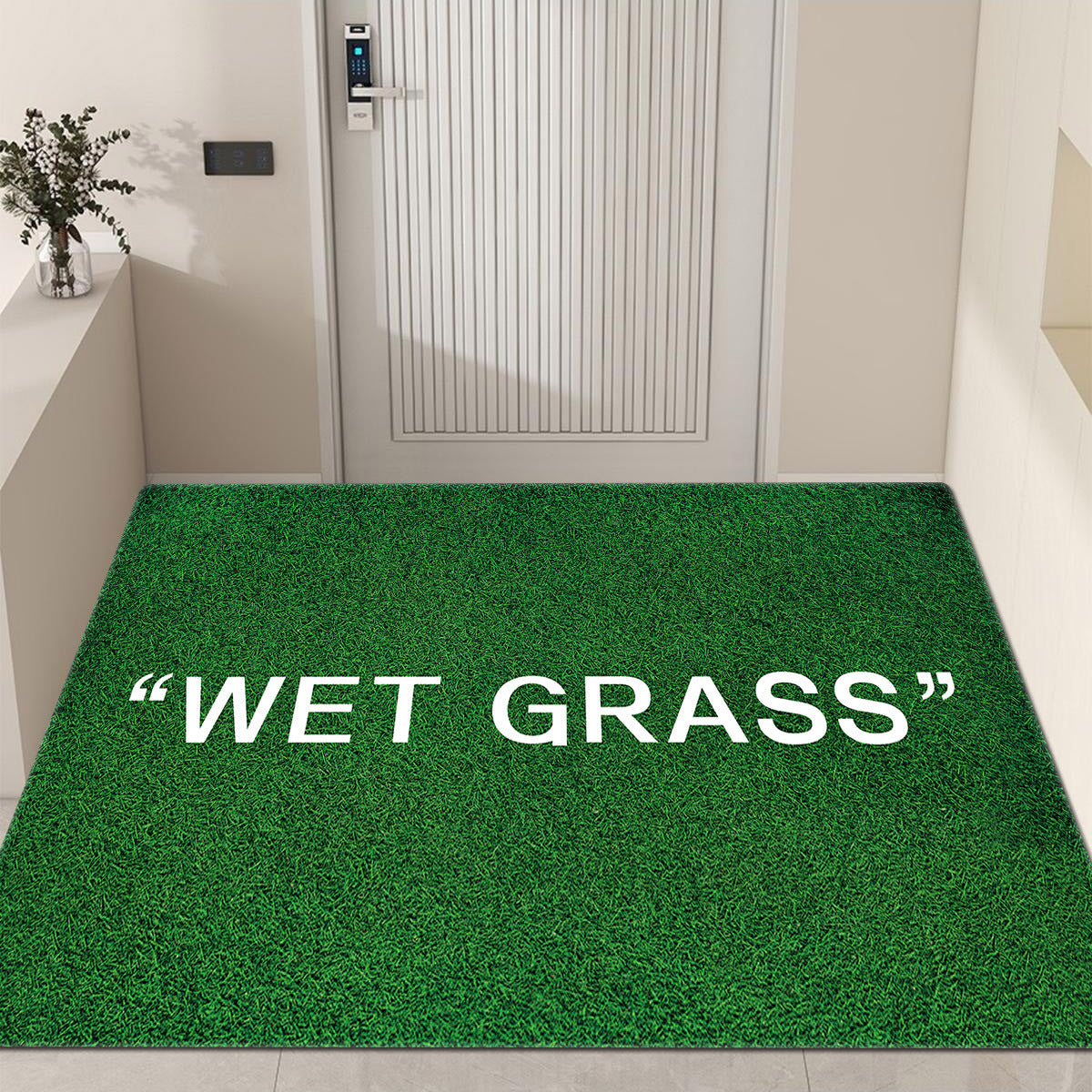 Green Grass Printed Rug Doorway Decorative Rug Living Room Floor Mat