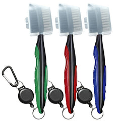Portable Golf Club Cleaning Brush Set with Carabiner