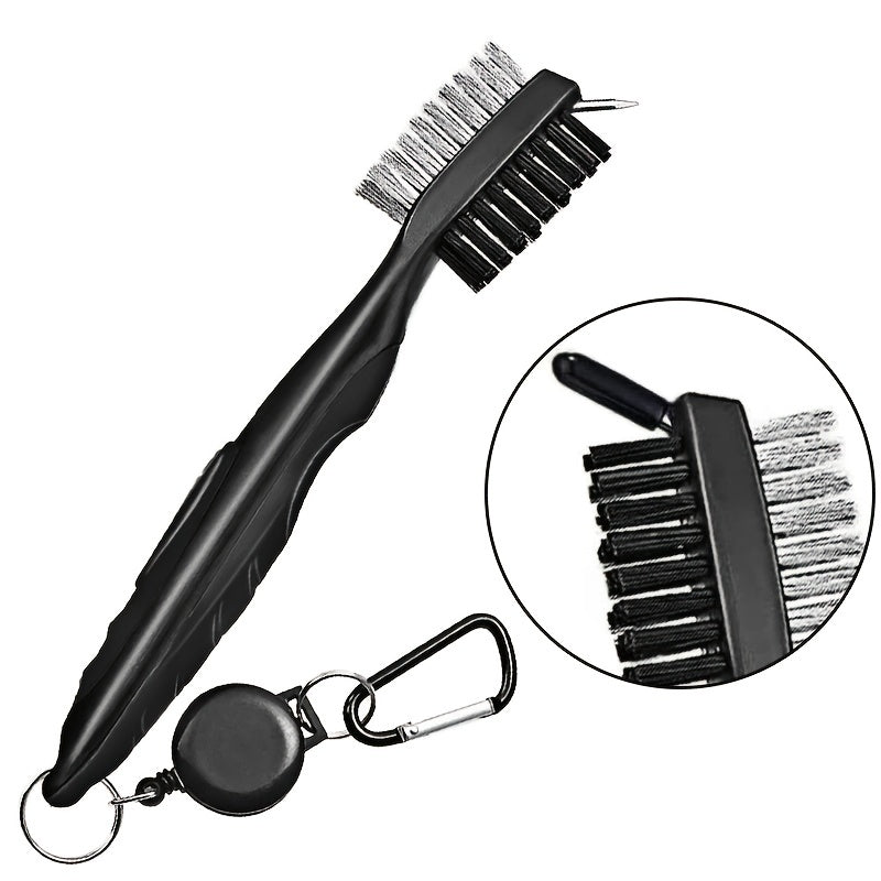Portable Golf Club Cleaning Brush Set with Carabiner