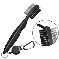 Portable Golf Club Cleaning Brush Set with Carabiner