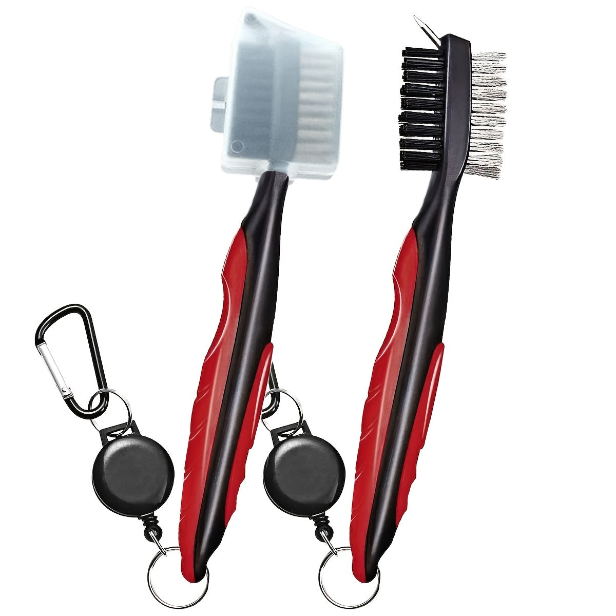 Portable Golf Club Cleaning Brush Set with Carabiner