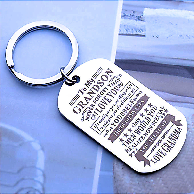 Creative Metal Keychain Pendant Stainless Steel Keychain Gift