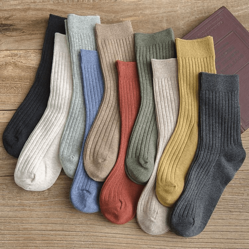 6pairs Men's Casual Mid Calf Socks for Autumn/Winter