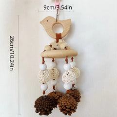 Bird Toys Parrot Wire Pulling Pine Cone Wind Chime Rattan Climbing Toys