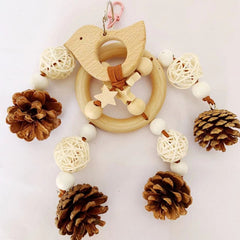 Bird Toys Parrot Wire Pulling Pine Cone Wind Chime Rattan Climbing Toys