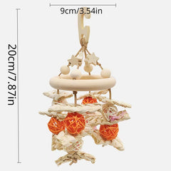 Bird Toys Parrot Wire Pulling Pine Cone Wind Chime Rattan Climbing Toys