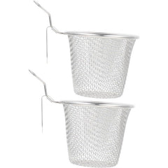 2pcs Stainless Steel Pasta Basket Pasta Strainer Frying Basket