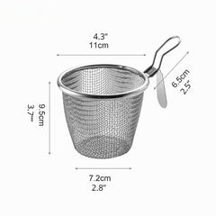 2pcs Stainless Steel Pasta Basket Pasta Strainer Frying Basket