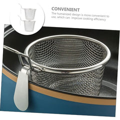 2pcs Stainless Steel Pasta Basket Pasta Strainer Frying Basket