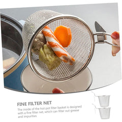 2pcs Stainless Steel Pasta Basket Pasta Strainer Frying Basket