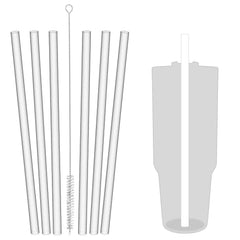 6pcs Reusable Straws with Cleaning Brushes for Tumbler Cups