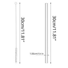 6pcs Reusable Straws with Cleaning Brushes for Tumbler Cups