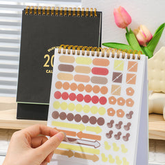 Desktop Calendar with Stickers and 18 Months Organization