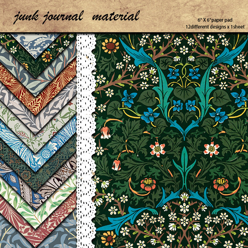 12pcs Retro Journal Decoration Stickers for DIY Arts Crafts