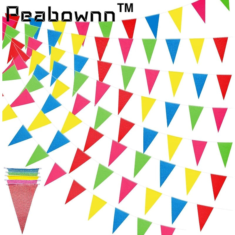 Peabownn Colorful Triangle Flag Party Wedding Decoration