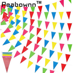 Peabownn Colorful Triangle Flag Party Wedding Decoration