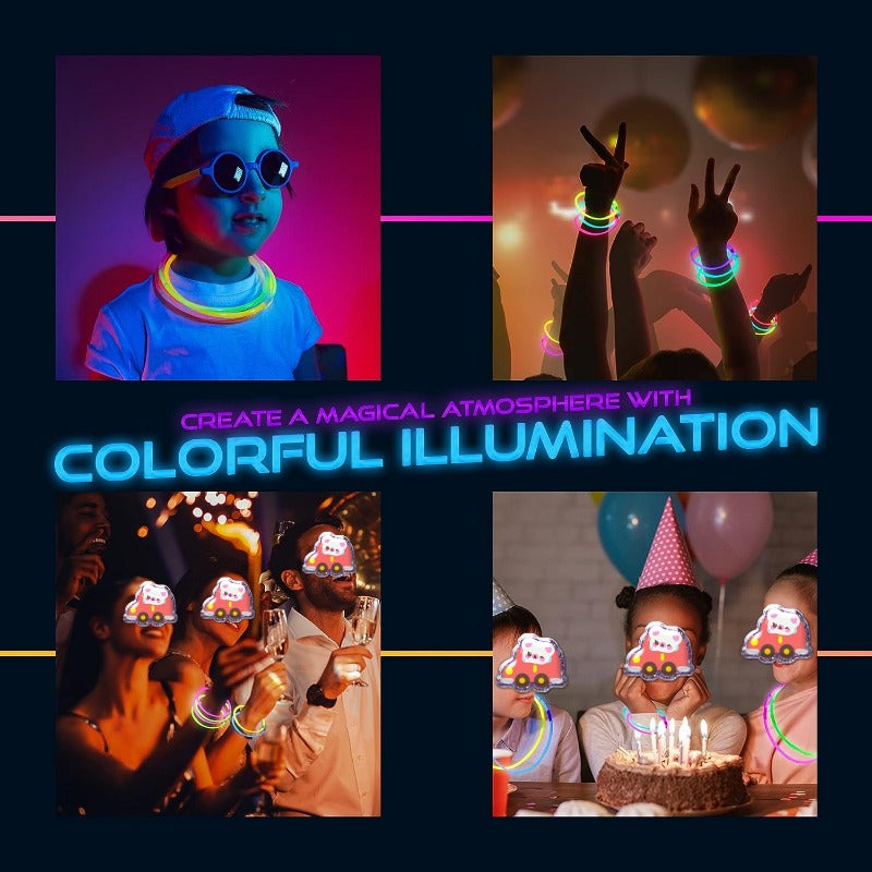 100pcs Colorful Glow Sticks With Connectors for Parties