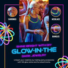 100pcs Colorful Glow Sticks With Connectors for Parties