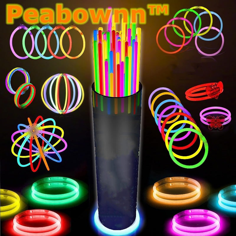 100pcs Colorful Glow Sticks With Connectors for Parties