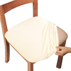 4pcs Dining Chair Seat Covers Stretch Solid Chair Protectors with Ties