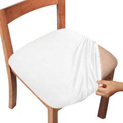 4pcs Dining Chair Seat Covers Stretch Solid Chair Protectors with Ties