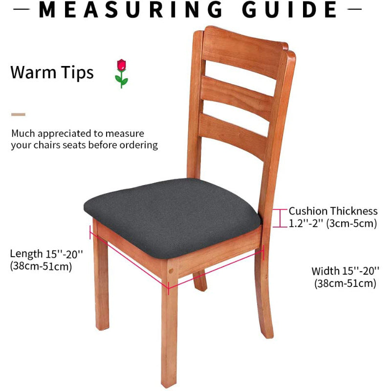 4pcs Dining Chair Seat Covers Stretch Solid Chair Protectors with Ties